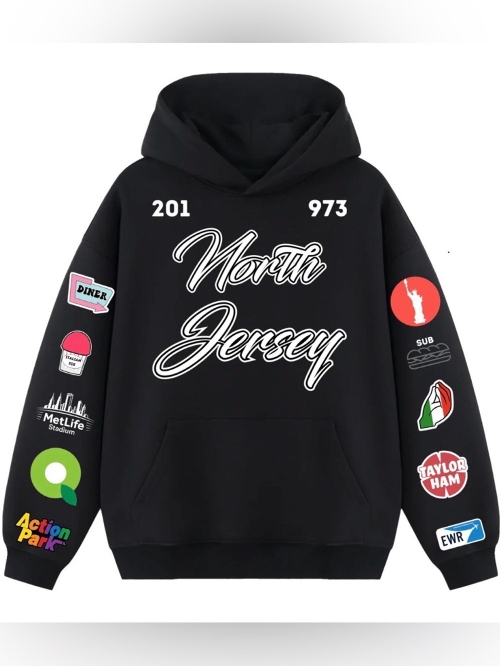 What the North Jersey Black Hoodie Sweatshirt Size Large Stay Jersey